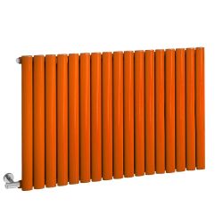 Milano x ECOSO Aruba Electric - Sunset Orange Horizontal Designer Radiator - 635mm Tall - Choice of Size, Thermostat and Cable Cover