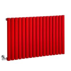 Milano Aruba - Electric Siamese Red Horizontal Designer Radiator - 635mm x 590mm - No Thermostat