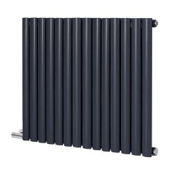 Milano x ECOSO Aruba Electric - Regal Blue Horizontal Designer Radiator - 635mm Tall - Choice of Size, Thermostat and Cable Cover