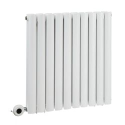 Milano Aruba - Electric White Horizontal Designer Radiator - Choice of Size and Wi-Fi Thermostat - Plug-In and Hardwired Options