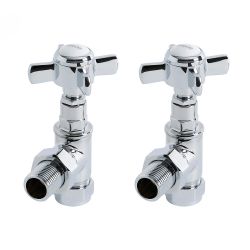 Milano - Traditional Chrome Angled Radiator Valves (Pair)
