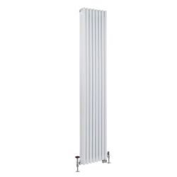 Milano Windsor - White Traditional Vertical Dual Fuel Triple Column Radiator - 1800mm x 380mm - Choice of Valve and Wi-Fi Thermostat
