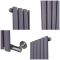 Milano Aruba - Electric Dahlia Purple Horizontal Designer Radiator - 635mm Tall - Choice of Size, Thermostat and Cable Cover