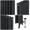 Milano Mercury - Cast Iron Radiator - 4 Column - 960mm Tall - Farrow & Ball Railings Grey