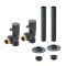 Milano - Minimalist Angled Radiator Valve and Pipe Sleeve Set - Choice of Finish