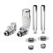 Milano - Thermostatic Corner Radiator Valve and Pipe Sleeve Set - Choice of Finish