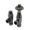Milano Windsor - Thermostatic Antique Style Angled Radiator Valve and Pipe Set - Choice of Finish