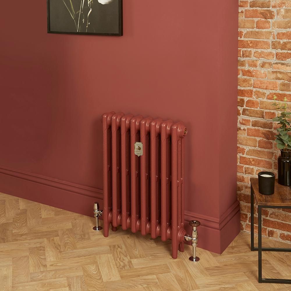 Milano Mercury - Cast Iron Radiator - 3 Column - 660mm Tall - Farrow & Ball Eating Room Red