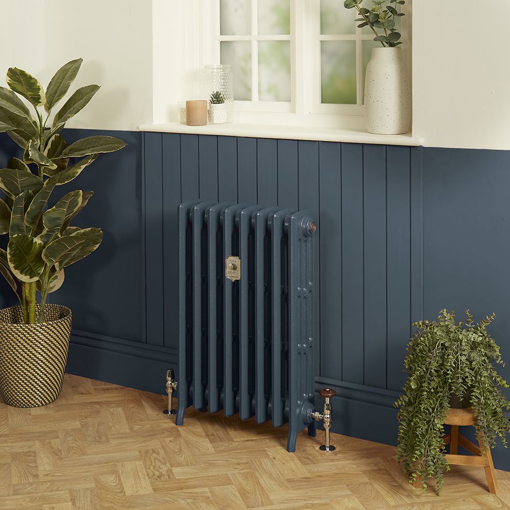 Milano Isabel - Cast Iron Radiator - 4 Column - 660mm Tall - Farrow & Ball Hague Blue