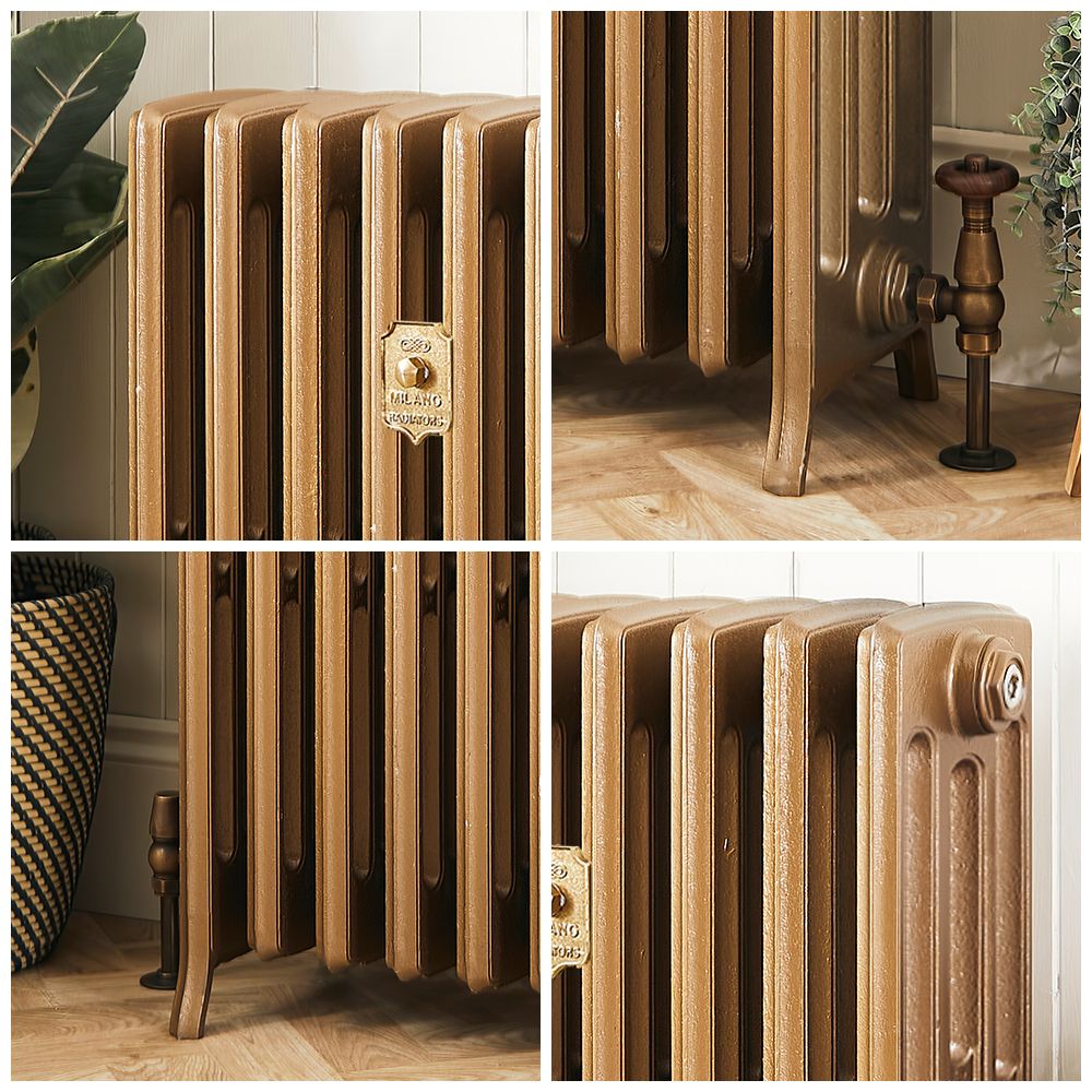 Milano Isabel - Cast Iron Radiator - 4 Column - 760mm Tall - Burnt Gold