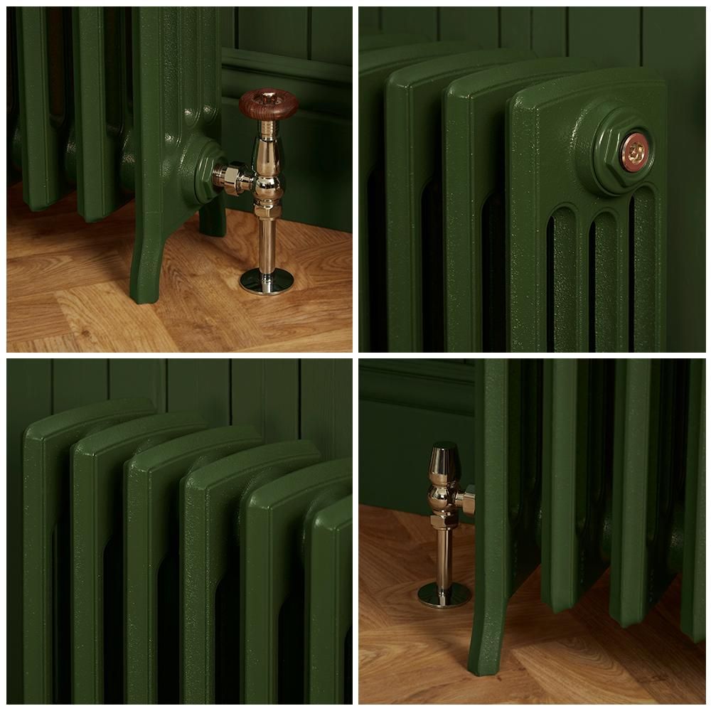 Milano Isabel - Cast Iron Radiator - 4 Column - 660mm Tall - Farrow & Ball Duck Green