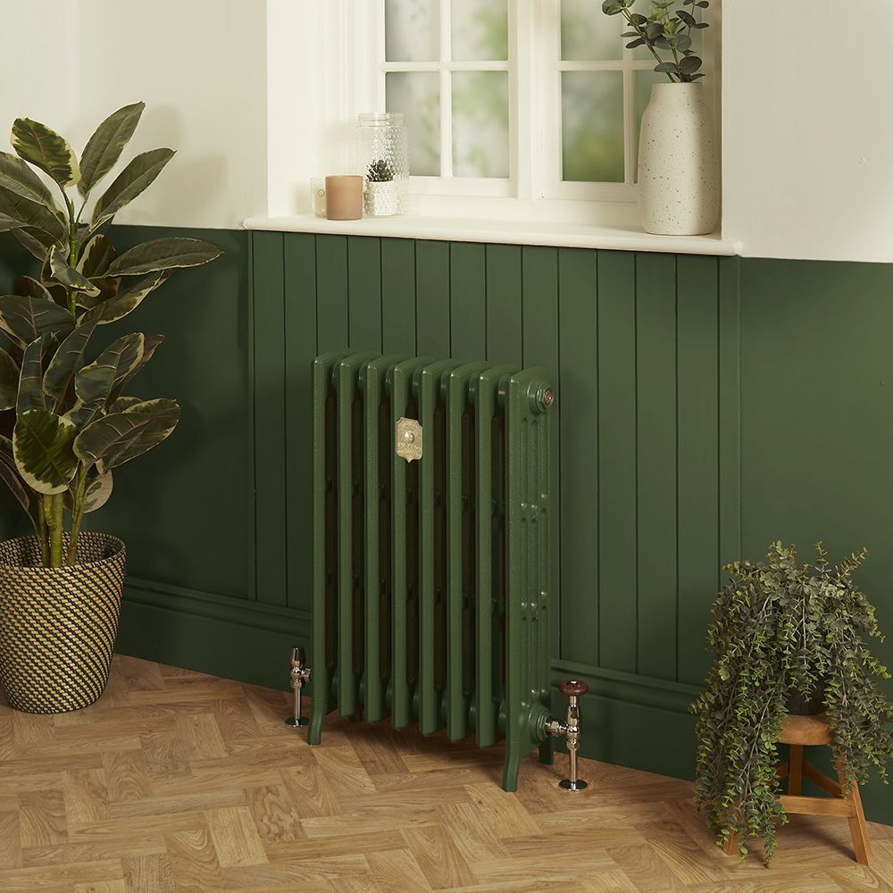 Milano Isabel - Cast Iron Radiator - 4 Column - 760mm Tall - Farrow & Ball Duck Green