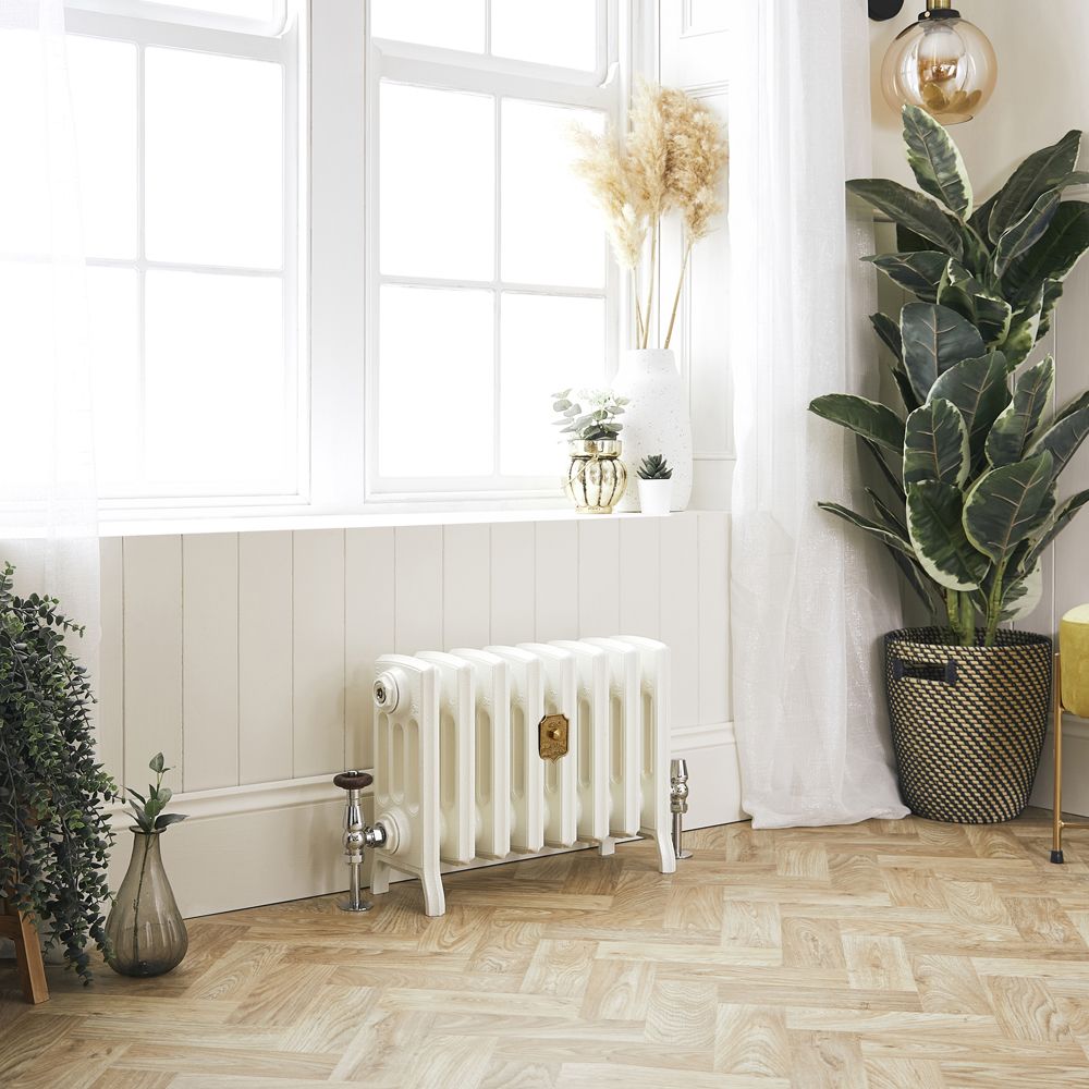 Milano Isabel - Cast Iron Radiator - 4 Column - 357mm Tall - Porcelain White