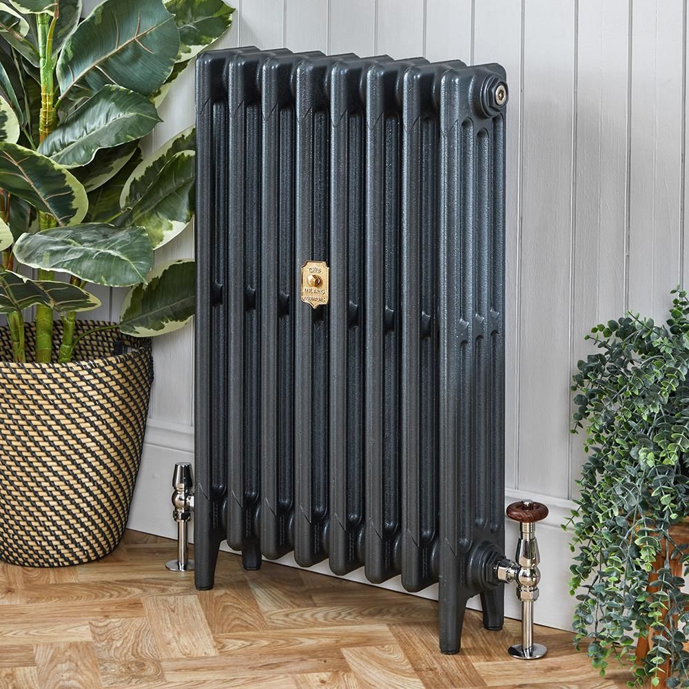 Milano Mercury - Cast Iron Radiator - 4 Column - 760mm Tall - Antique Silver