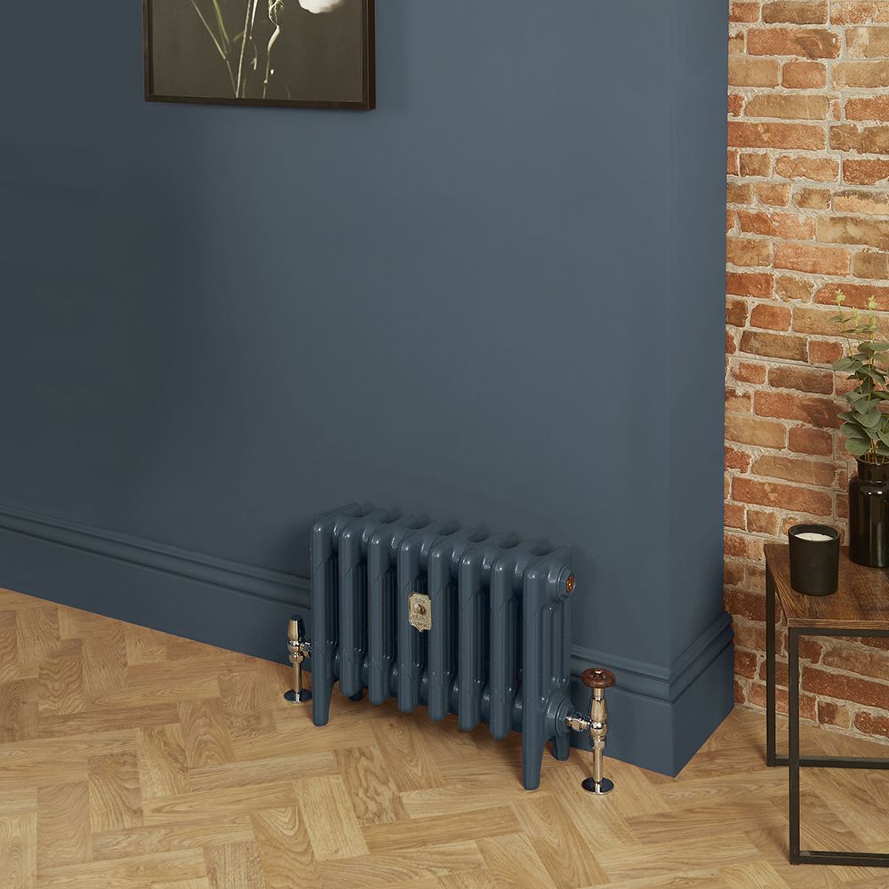 Milano Mercury - Cast Iron Radiator - 4 Column - 560mm Tall - Farrow & Ball Hague Blue