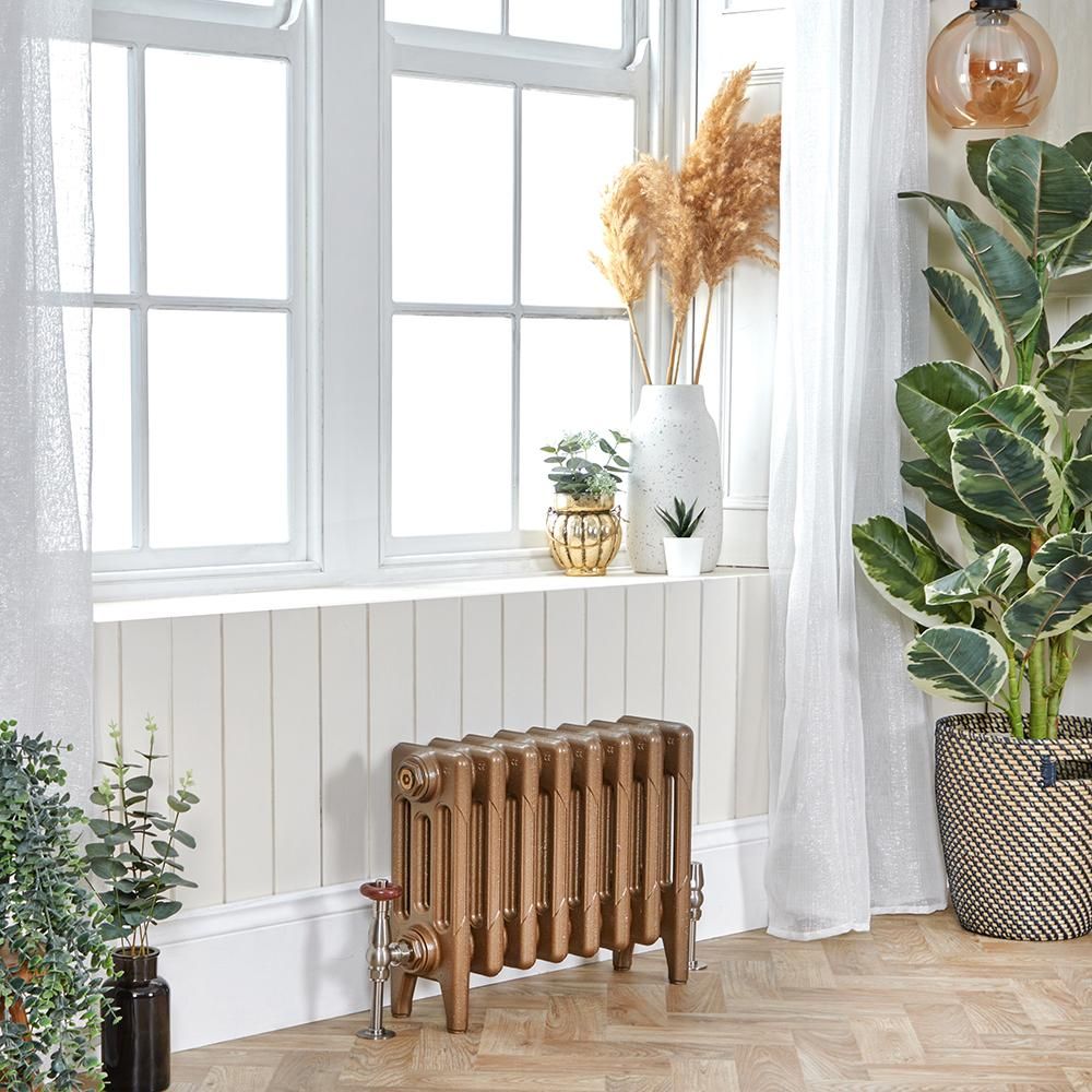 Milano Mercury - Cast Iron Radiator - 4 Column - 360mm Tall - Burnt Gold