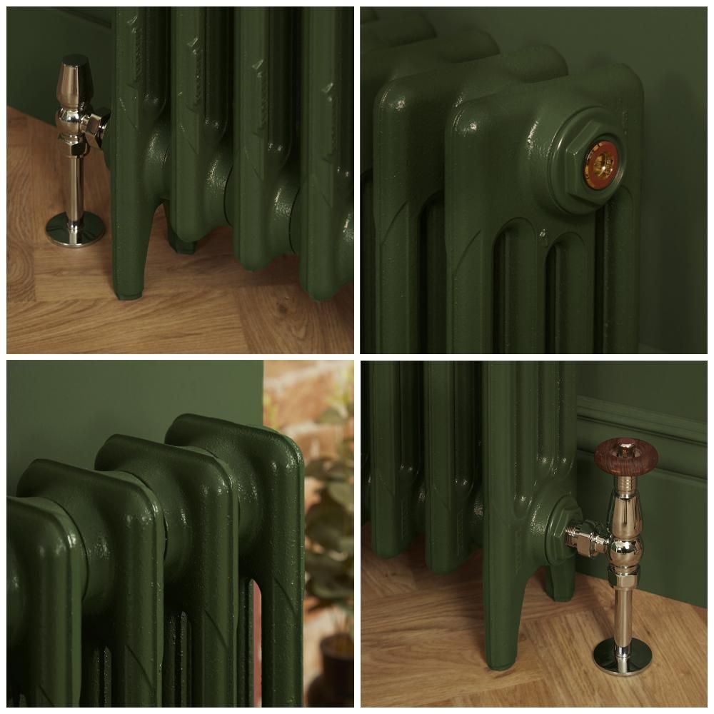Milano Mercury - Cast Iron Radiator - 4 Column - 760mm Tall - Farrow & Ball Duck Green
