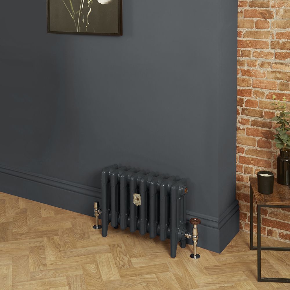 Milano Mercury - Cast Iron Radiator - 4 Column - 360mm Tall - Farrow & Ball Railings Grey