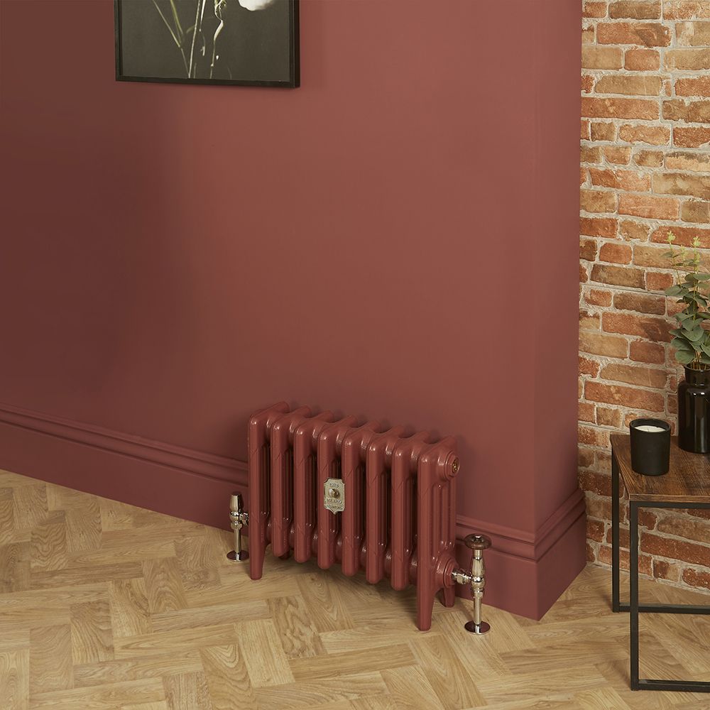 Milano Mercury - Cast Iron Radiator - 4 Column - 360mm Tall - Farrow & Ball Eating Room Red
