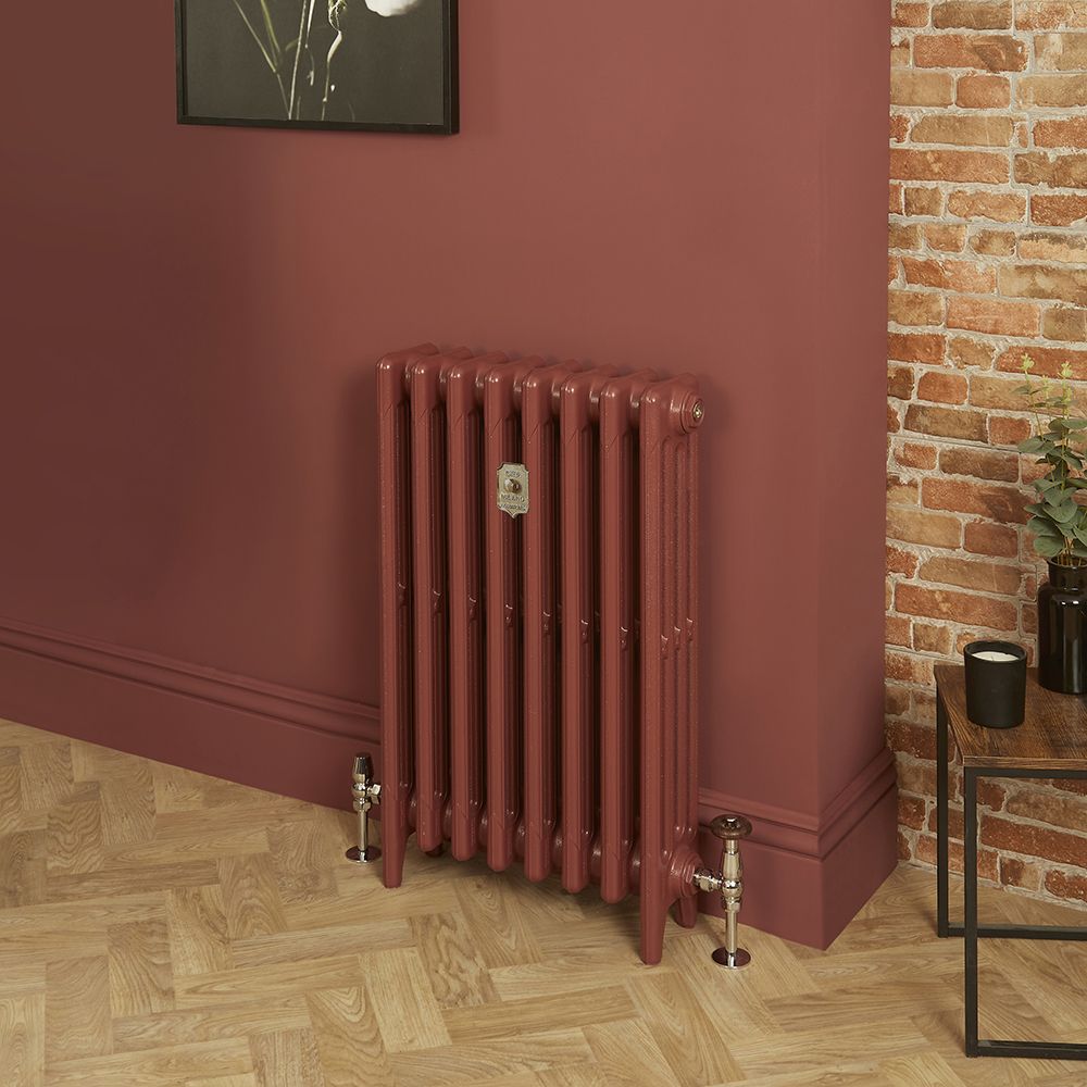 Milano Mercury - Cast Iron Radiator - 4 Column - 760mm Tall - Farrow & Ball Eating Room Red