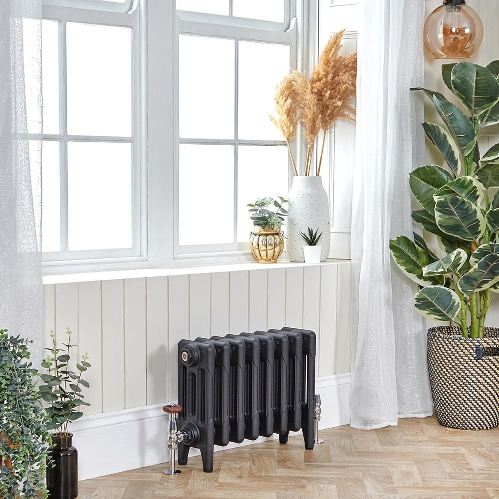 Milano Mercury - Cast Iron Radiator - 4 Column - 360mm Tall - Slate Black