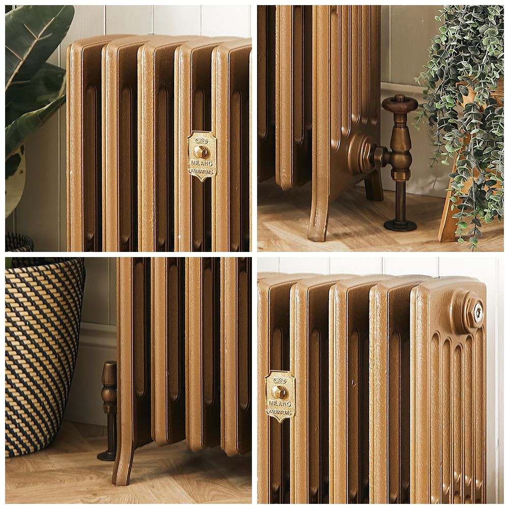 Milano Isabel - Cast Iron Radiator - 6 Column - 660mm Tall - Burnt Gold