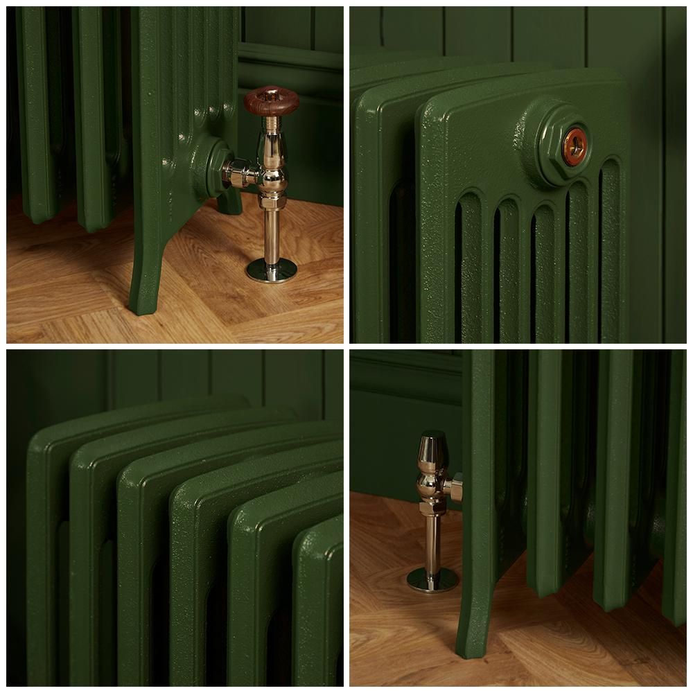 Milano Isabel - Cast Iron Radiator - 6 Column - 660mm Tall - Farrow & Ball Duck Green
