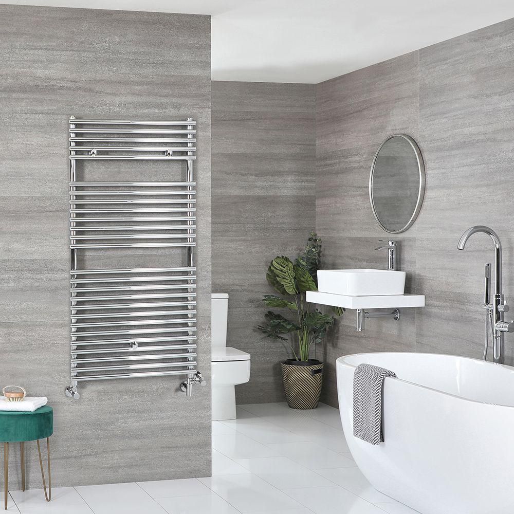 Milano Arno - Dual Fuel Chrome Bar on Bar Heated Towel Rail - Choice of Size