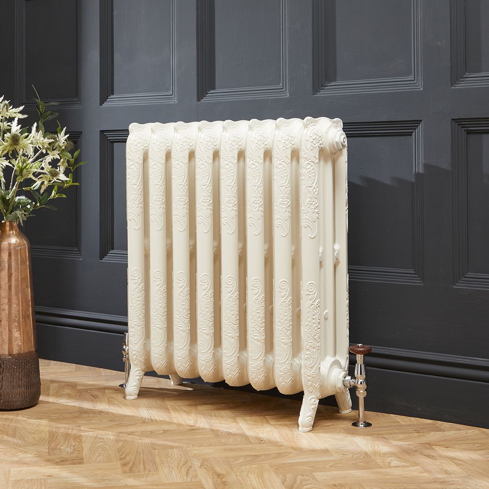 Milano Beatrix - Ornate Cast Iron Radiator - 2 Column - Antique White