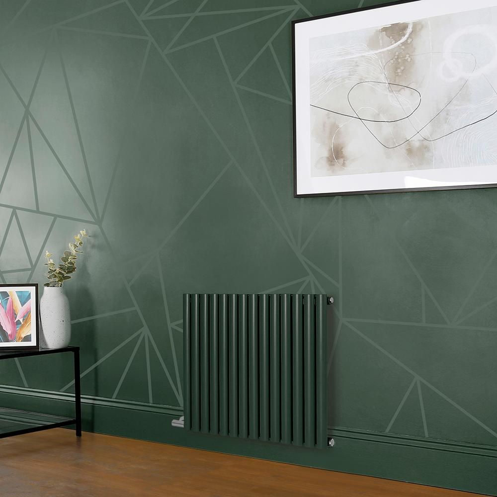 Milano Aruba - Electric Evergreen Horizontal Designer Radiator - 635mm x 590mm - No Thermostat