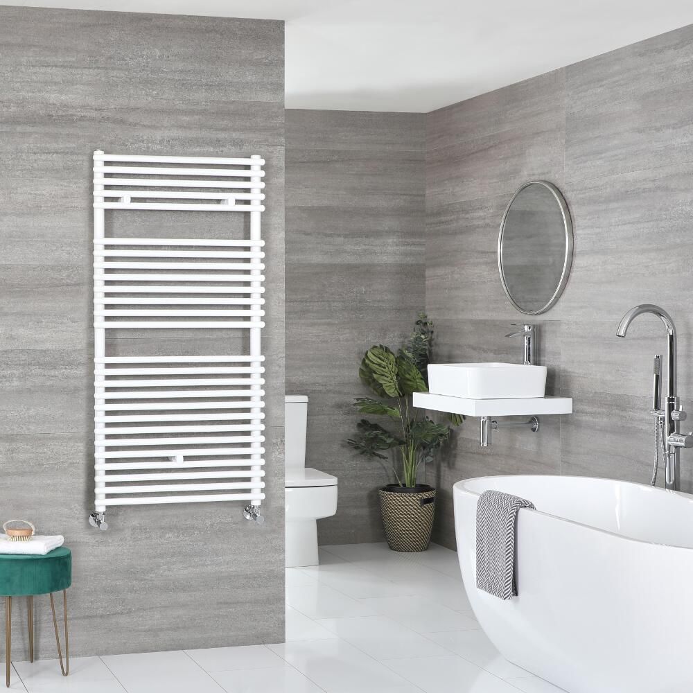 Milano Arno - White Bar on Bar Heated Towel Rail - Choice of Size