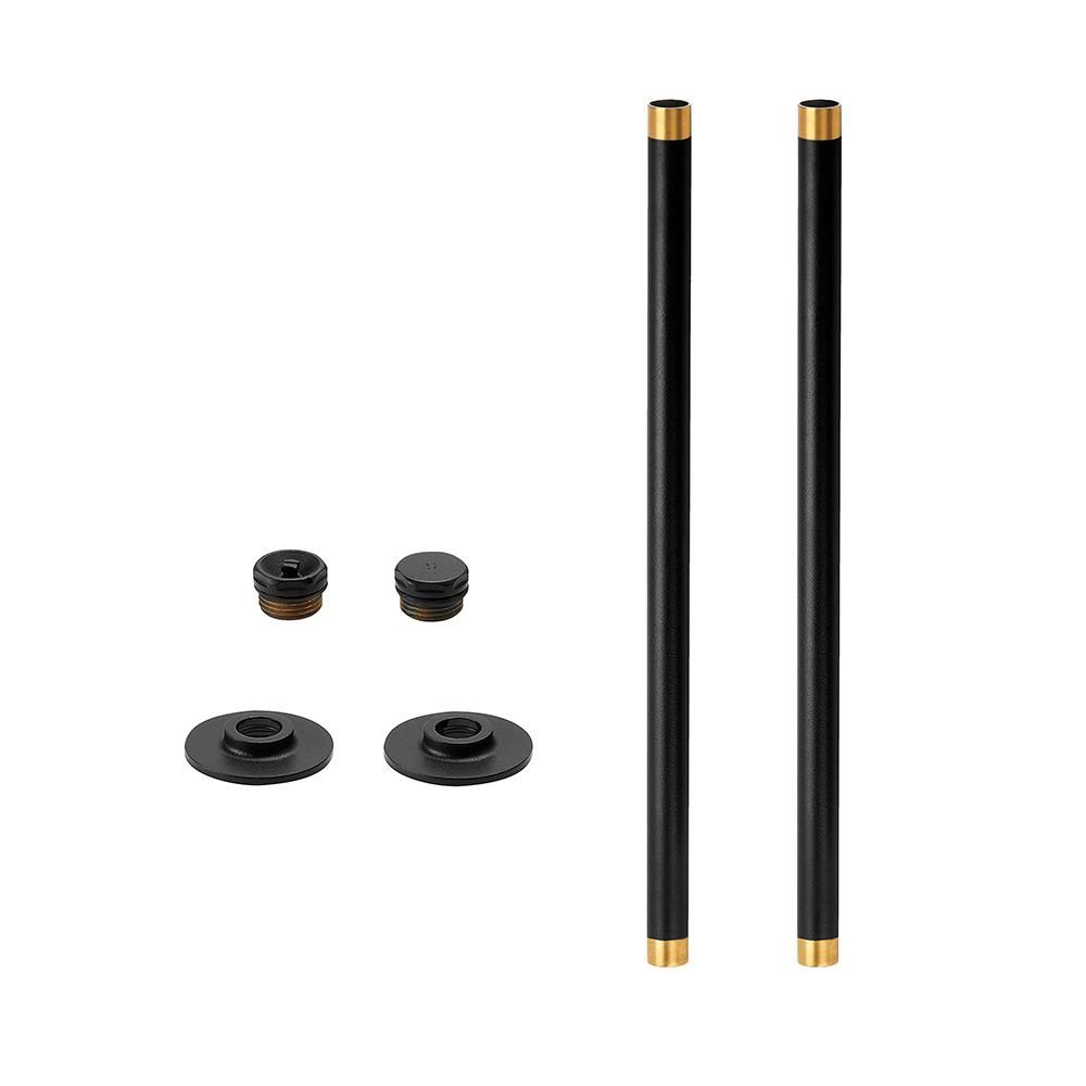 Milano - Black Radiator Trim Kit - Pipe Connectors with Blanking and Bleed Plugs