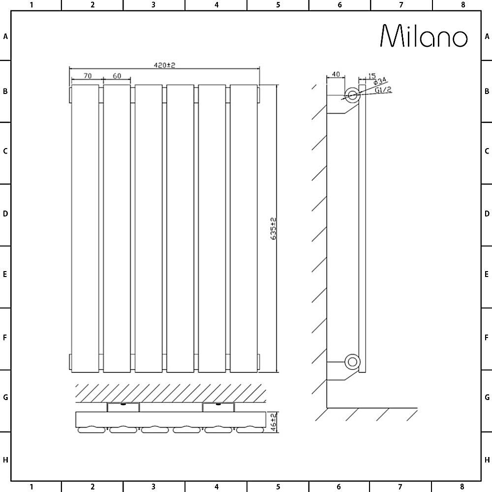 Milano Alpha - Anthracite Horizontal Single Slim Panel Designer ...