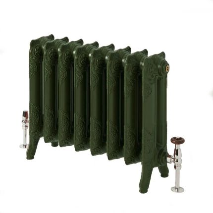 Milano Beatrix - Ornate Cast Iron Radiator - 2 Column - 510mm Tall - Farrow & Ball Duck Green