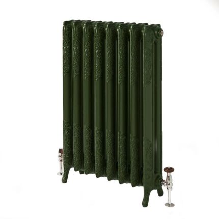Milano Beatrix - Ornate Cast Iron Radiator - 2 Column - 950mm Tall - Farrow & Ball Duck Green