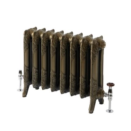 Milano Beatrix - Ornate Cast Iron Radiator - 2 Column - 510mm Tall - Natural Brass