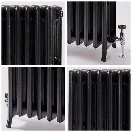 Milano Isabel - Cast Iron Radiator - 4 Column - 760mm Tall - Antique Graphite
