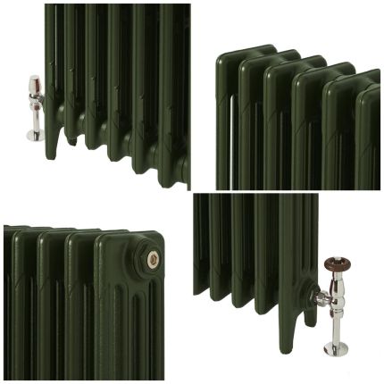 Milano Mercury - Cast Iron Radiator - 4 Column - 760mm Tall - Farrow & Ball Duck Green