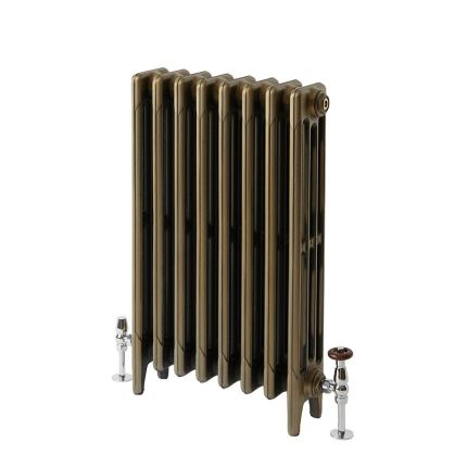 Milano Mercury - Cast Iron Radiator - 4 Column - 760mm Tall - Natural Brass