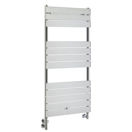 Milano Lustro - Dual Fuel Designer Chrome Flat Panel Heated Towel Rail - Various Sizes and Cable Cover Option