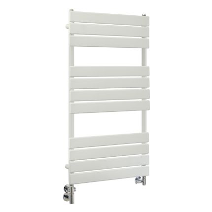 Milano Lustro - Dual Fuel Designer White Flat Panel Heated Towel Rail - Various Sizes and Cable Cover Option