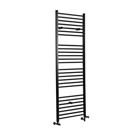 Milano Nero - Dual Fuel Straight Black Heated Towel Rail - Choice of Size