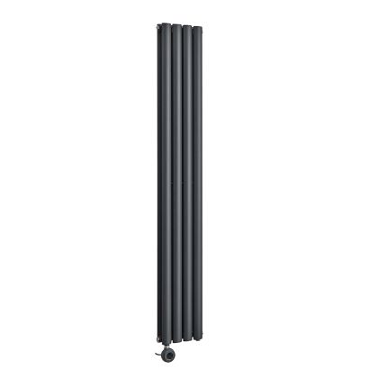 Milano Aruba - Electric Anthracite Vertical Designer Radiator - Choice of Size and Wi-Fi Thermostat - Plug-In and Hardwired Options