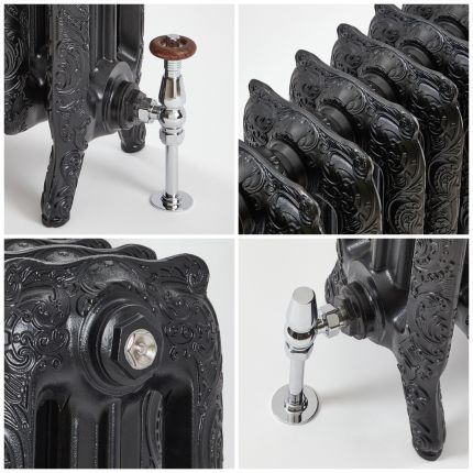 Milano Beatrix - Ornate Cast Iron Radiator - 2 Column - Black