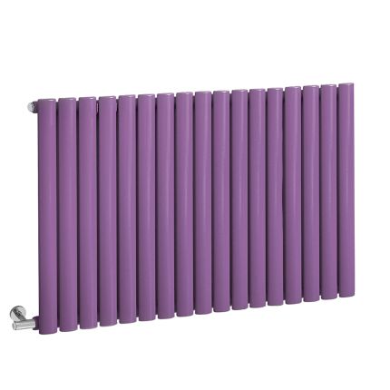 Milano Aruba - Electric Lush Purple Horizontal Designer Radiator - 635mm Tall - Choice of Size, Thermostat and Cable Cover