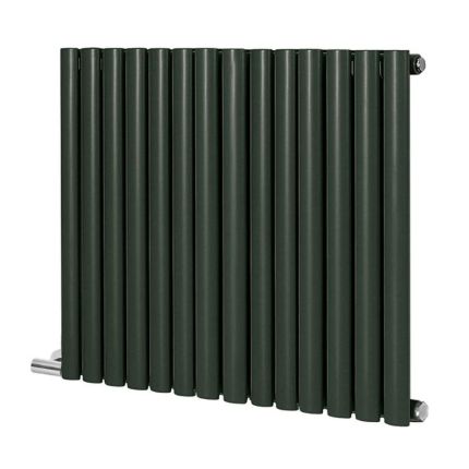 Milano Aruba - Electric Evergreen Horizontal Designer Radiator - 635mm Tall - Choice of Size, Thermostat and Cable Cover