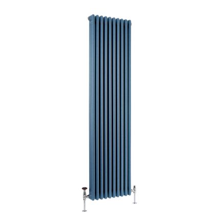 Milano Windsor - Vertical Traditional Column Radiator - 3 Column - Blue Custom Colours