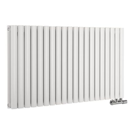 Milano Aruba - Side Connection Horizontal Designer Radiator - Double Panel - White