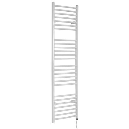 Milano Ive - Electric White Curved Heated Towel Rail - Choice of Size and Heating Element