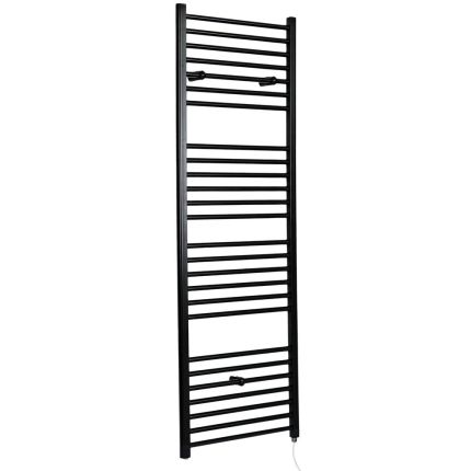 Milano Nero - Electric Straight Black Heated Towel Rail - Choice of Size and Element